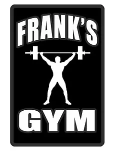 Letrero Personalizado de GIMNASIO Impreso con TU NOMBRE PERSONALIZADO ALUMINIO NEGRO GIMNASIO #GIMNASIO1 - Imagen 1 de 2
