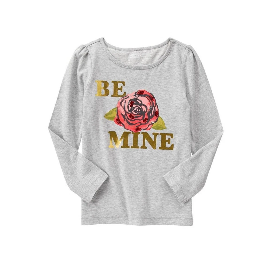 Crazy 8 by Gymboree size 4 4T sparkle Be Mine tee valentine rose long sleeve NWT - Image 1 of 1