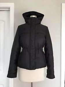 PRADA BLACK HOODED ELASTIC WAIST 90% WHITE GOOSE DOWN FILL JACKET SZ IT 38 US XS - Picture 1 of 12