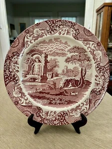 VTG Spode Archive Collection Cranberry Red Italian Round Platter England 12.75 - Picture 1 of 5