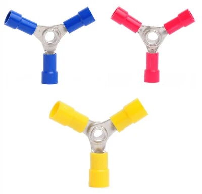 MERIDIAN VEHICLE PARTS MVP 30 Mixed Three Way Wye Y Terminal Wire Connectors 10-22 AWG Gauge