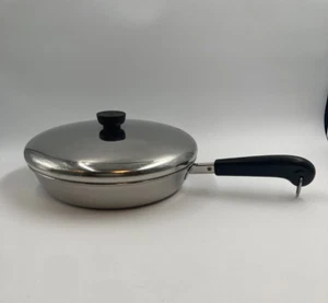 Vintage Revere Ware #86 10' Skillet w Lid Not Copper Bottom - Picture 1 of 8