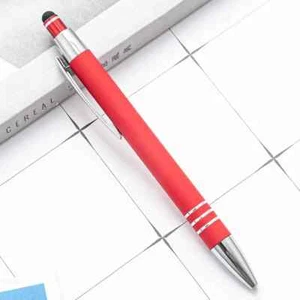 Metall Kugelschreiber Rot mit Wunsch Gravur Druckkugelschreiber Touch Pen - Bild 1 von 9