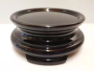 c1930 Art Déco Altopiano base vetro ametista nero per ciotola o vaso, buone dimensioni - Foto 1 di 6
