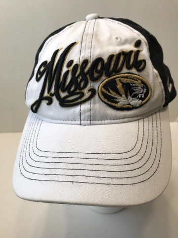 Missouri Tigers Mizzou Ball Hat Cap Snapback  White & Black Zephyr Cover