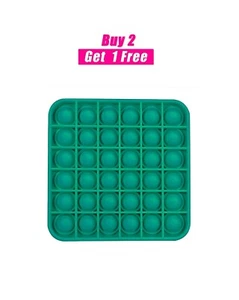 BUY 2 GET 1 FREE! - Popit Fidget Bubble Toy - Square Green - Picture 1 of 10
