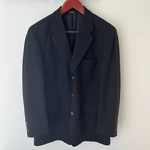 Abrigo deportivo Bill Blass Black Label para hombre 100 % cachemir negro chaqueta 44 L ¡EXCELENTE ESTADO USADO!! - Imagen 1 de 15