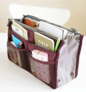 Women's Removable Handbag Large Organiser Insert Cosmetic Bag-in-Bag Tidy Travel - Picture 1 of 28