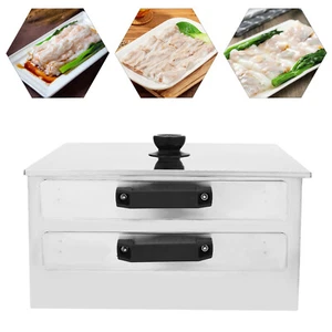 2 Layer Manual Cantonese Rice Noodle Rolls Machine Stainless Steel Food Steamer - Picture 1 of 16