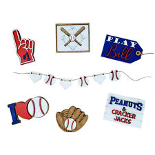 7pcs Desk Ornaments Tiered Tray Decor Summer Party Home Kitchen Baseball Design