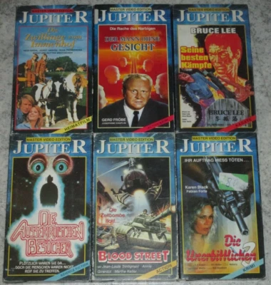 Jupiter Video Pappe Sammlung - 6 VHS/Action/Thriller/SciFi/Abenteuer - Bild 1 von 2