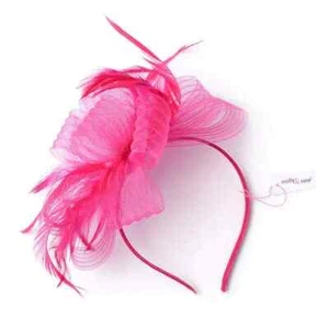 Feather Looped Headband Alice Band Fascinator Ladies Day Wedding Royal Asco fb - Picture 1 of 3