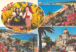Nice Cote D'Azur French Riviera Multi View Continental Postcard - Picture 1 of 2