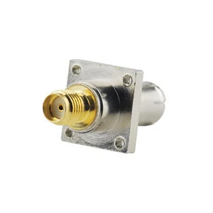 SMA Female to BNC Male Plug Quick Connect 4 Hole Flange Mount Connector Adapter - Picture 1 of 4