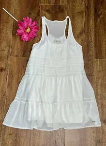 Abercrombie Kids XL White Chiffon & Lace 100% Polyester Summer Sundress EUC - Picture 1 of 14