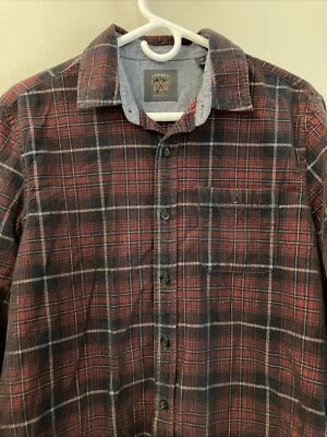 Legacy Cooper & Oak Mens Size M RED Corduroy Long Sleeve Plaid Button Down - Image 1 of 4