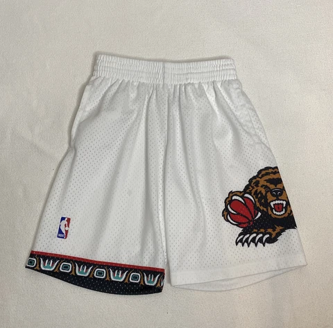 Mitchell & Ness White NBA Vancouver Grizzlies 1998-99 Swingman Shorts READ Cover