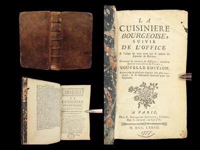 1777 Cookbook MENON French Cuisine Cooking for Women Wine Liquor Food Recipes - Image 1 of 4