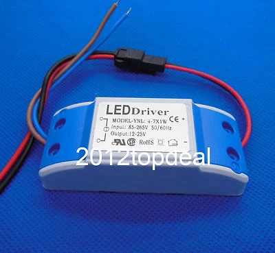 4-7x1W LED Netzteil Netzteil 300mA DC12-25V für 25 Stück 1W High Power LED - Bild 1 von 3