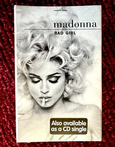 MADONNA BAD GIRL SEALED CASSETTE TAPE SINGLE US LP PROMO HYPE SLIP BOX EROTICA - Picture 1 of 6