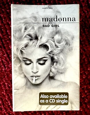 MADONNA BAD GIRL SEALED CASSETTE TAPE SINGLE US LP PROMO HYPE SLIP BOX EROTICA - Image 1 of 4