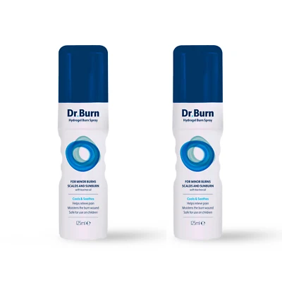 Dr Burn hydrogel Burn Relief Spray 2 pack | Cools, soothes & relieves burns - Image 1 of 4