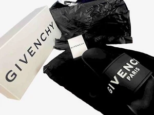 GIVENCHY Women’s Slide Flat Sandals EU Size 38/39, US 7.5/8 Black and White Logo - Picture 1 of 3