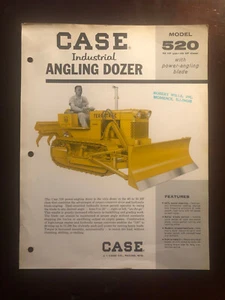 VINTAGE CASE INDUSTRIAL ANGLING DOZER MODEL 520 SPECIFICATION SHEET PROSPEKT - Bild 1 von 3