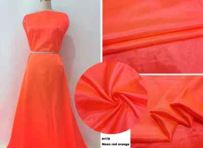 Silky Satin 58" Wide By Yard Solid Charmeuse Scarf Craft Fabric Yellow Orange - Image 1 of 4