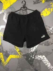 Puma Vintage Shorts Black Nylon Polyester Mens Size L ig93 - Picture 1 of 9