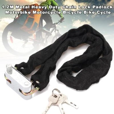 Heavy Duty Motorcycle Bike Bicycle High Security Reinforced Metal Chain lock - Image 1 of 4