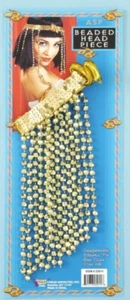 GOLD ASP SNAKE BEADED HEADBAND CLEOPATRA EGYPTIAN HEADPEICE COSTUME ACCESSORY - Picture 1 of 1