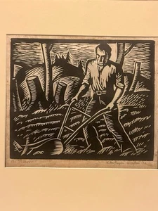 Thomas MacFergus Cooper 1932 Original Woodcut “The Pioneer” Signed Limited Ed. - Picture 1 of 4