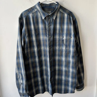 Royal Robbins Blue Plaid Shirt Men’s Large Long Sleeve Button Down Outdoor - Image 1 of 4