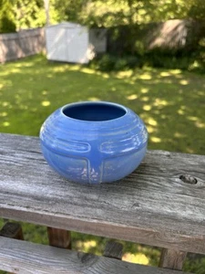 art deco roseville toumaline pottery rose bowl Blue - Picture 1 of 5
