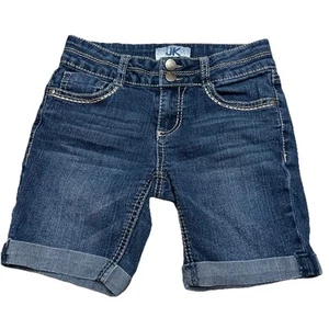 JK Indigo Girls Denim Adjustable Shorts Size 10 - Picture 1 of 6