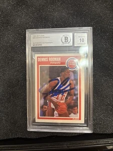 1989 Fleer Dennis Rodman signed auto card Bgs Auto 10 - Picture 1 of 2