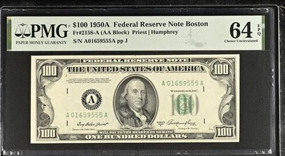 1950-A $100 Federal Reserve Boston Fr. 2158-A PMG 64 EPQ - Image 1 of 2