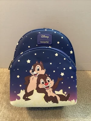 LOUNGEFLY DISNEY CHIP & DALE В ЗВЕЗДАХ МИНИ РЮКЗАК ~ С ЯРЛЫКАМИ ~ СОВЕРШЕННО НОВЫЙ - Изображение 1 из 4