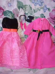Barbie Francie Mod DARK VINTAGE TWO For The Ball #1232 Shoes Coat Dress Gloves - Picture 1 of 9
