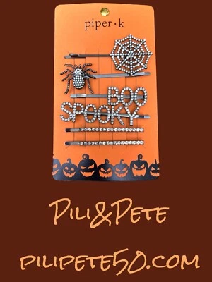 Piper K  Halloween Hair Accessories Boo, Spooky, Spider & Spider Web~Rhinestones - Image 1 of 4