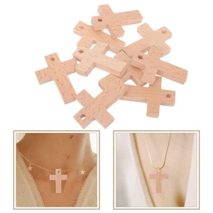 9Pcs Wood Cross Pendants Natural Wooden Small Cross Charms Pendants for - Bild 1 von 12