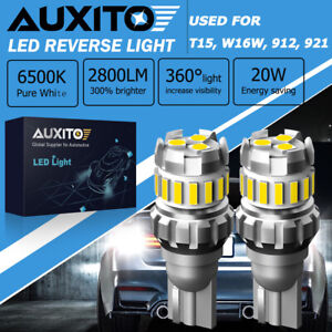 AUXITO LED Backup Reverse Light Bulbs 921 912 T15 Super Bright White Error Free
