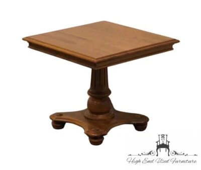 ETHAN ALLEN Classic Manor Collection Solid Maple 20" Square Accent Bunching E... - Image 1 of 4