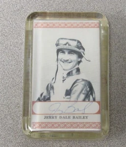 Jerry Bailey Signed Jockey Glass Paperweight Horse Racing - Picture 1 of 2