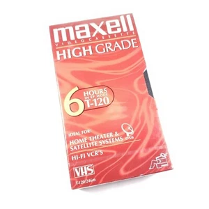 NEW - Maxell T-120 Blank VHS Video Cassette Tape High Grade 6 Hours. F26 - Picture 1 of 2