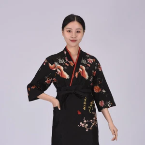 Sushi Chef Coat Japanese Cooking Clothes Sushi Restaurant Izakaya Uniform New - Picture 1 of 23