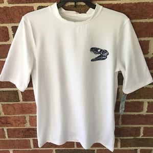 NWT BOYS CAT & JACK SWIM SHIRT RASH GUARD SS Top XL 16 White Dino UPF 50+ gift - Picture 1 of 8