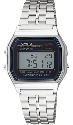 Orologio Unisex Casio A-159W Originale digitale da polso bracciale acciaio - Immagine 1 di 3