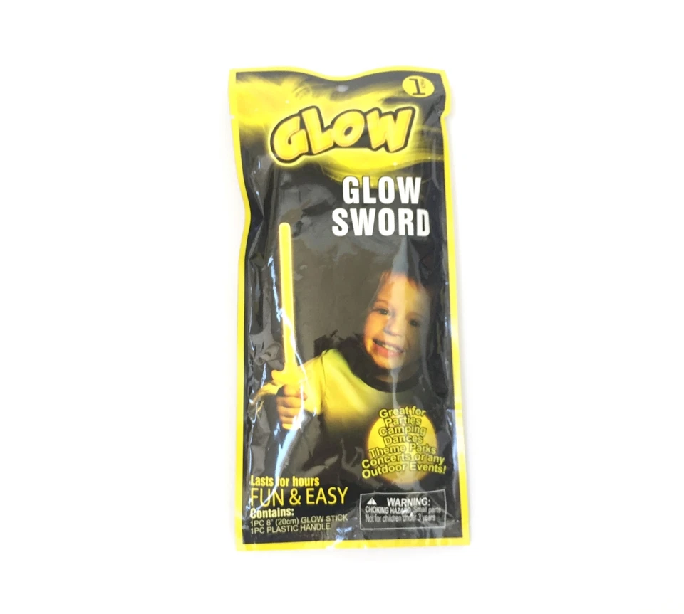 Yellow Trident Glow in The Dark Magic Wand Light Stick Halloween 8 Inches